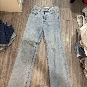 Denim Forum Light Blue Straight Leg Jeans